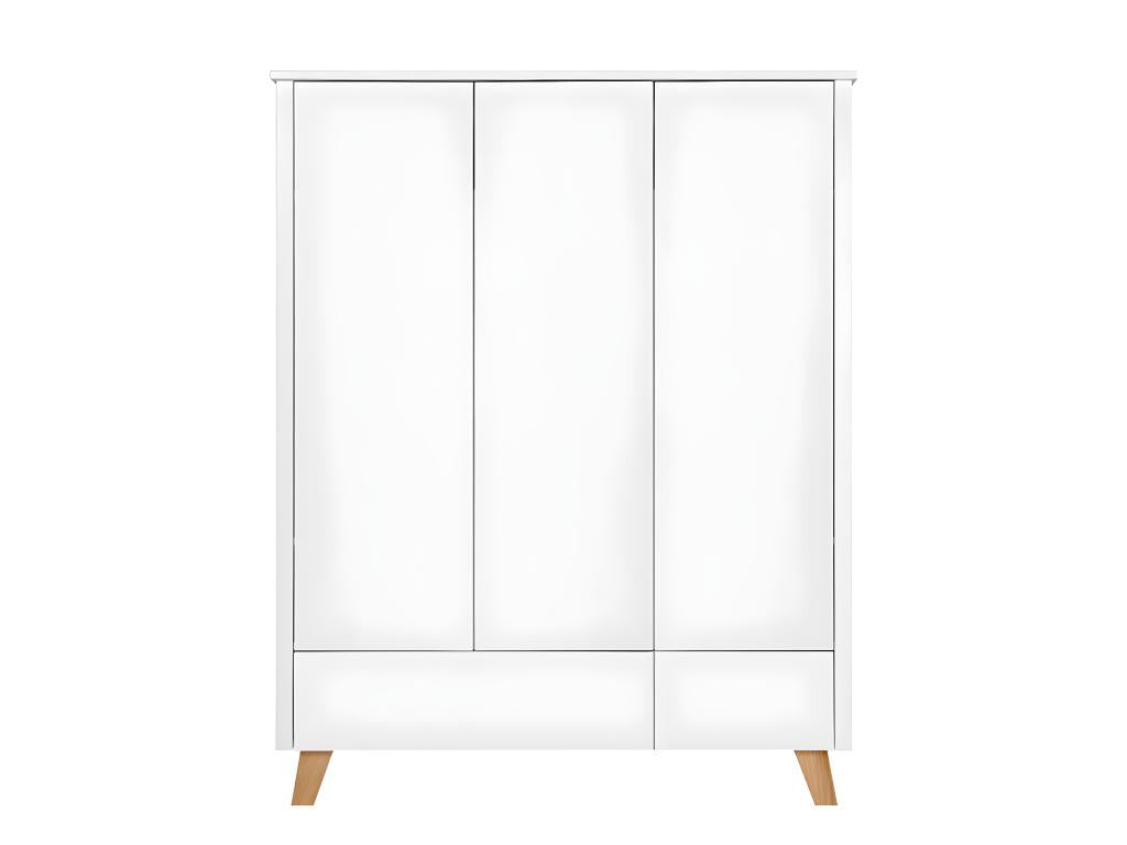 Armoire 3 portes 2 tiroirs Lysvia Blanc EAAO07272