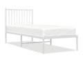 Cadre de lit métal sans matelas avec tête de lit blanc 75x190cm MEOJ42941