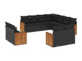 Salon de jardin 11 pièces avec coussins noir résine tressée XTJO39080