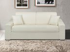 Canapé 3 places convertible express en simili Lysvia - Blanc - Couchage à Lysvia larges 140 cm - Matelas 14 cm FTFS40374