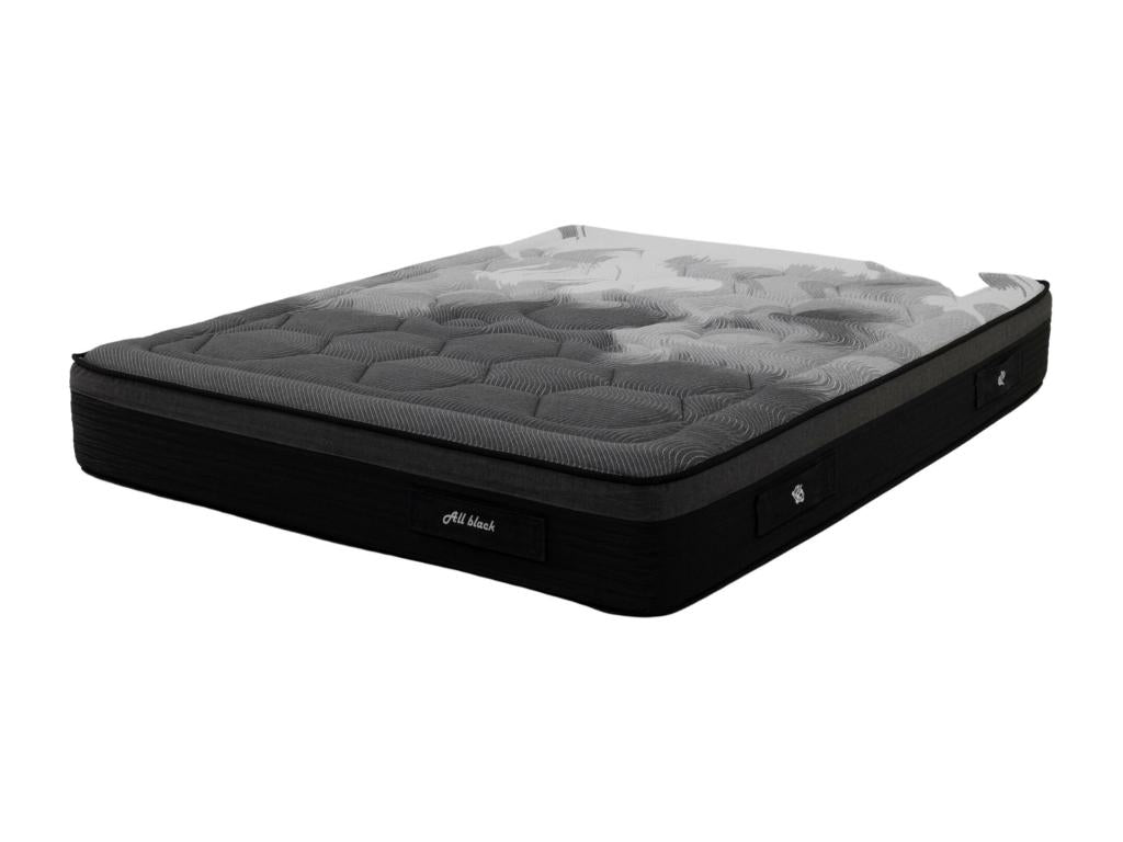 Ensemble Matelas All Black - 160x200 - mémoire - 28 cm - Sommier gris DGGI31670