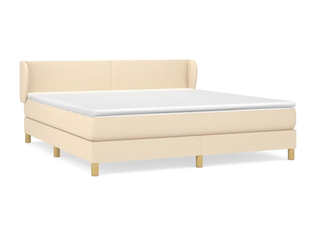 Lit à sommier tapissier avec matelas Crème 160x200 cm Tissu PJZH61139