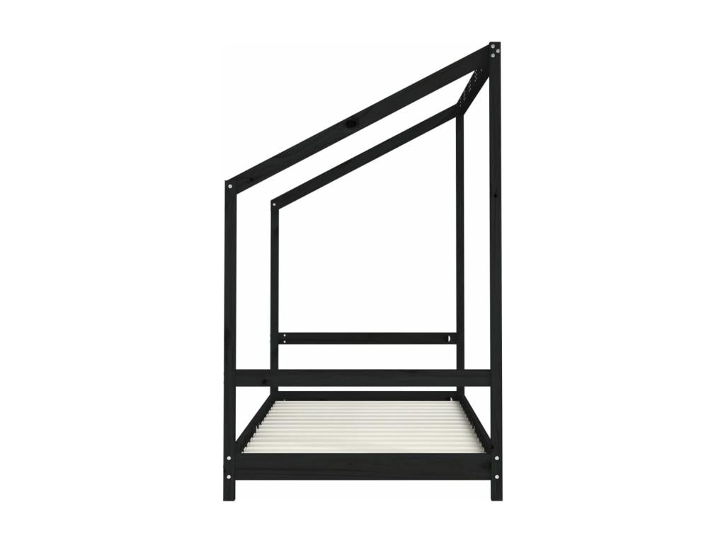 Cadre de lit pour enfants noir 2x 90x190 cm bois de pin massif KDOR50015