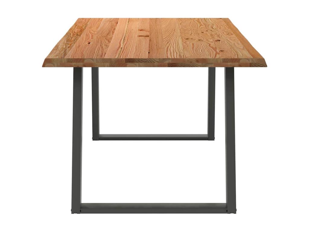 Table à manger marron clair 180x100x74 cm bois de chêne massif QBKJ32789