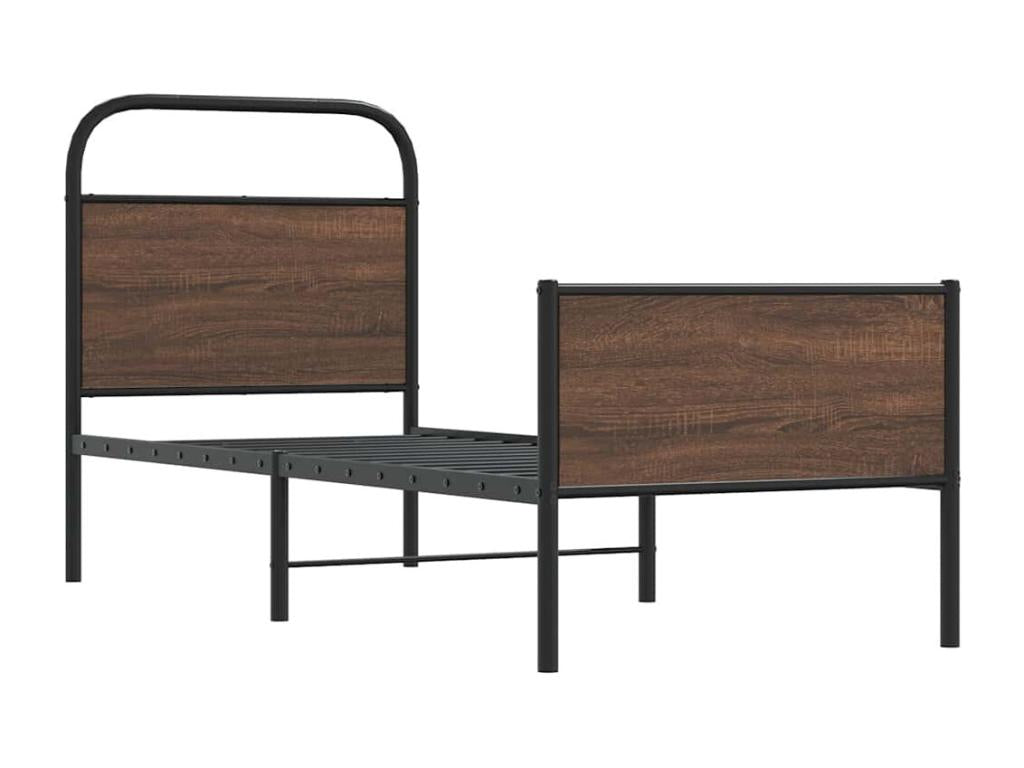 Cadre de lit sans matelas 75x190cm chêne marron bois ingénierie TNCD94631