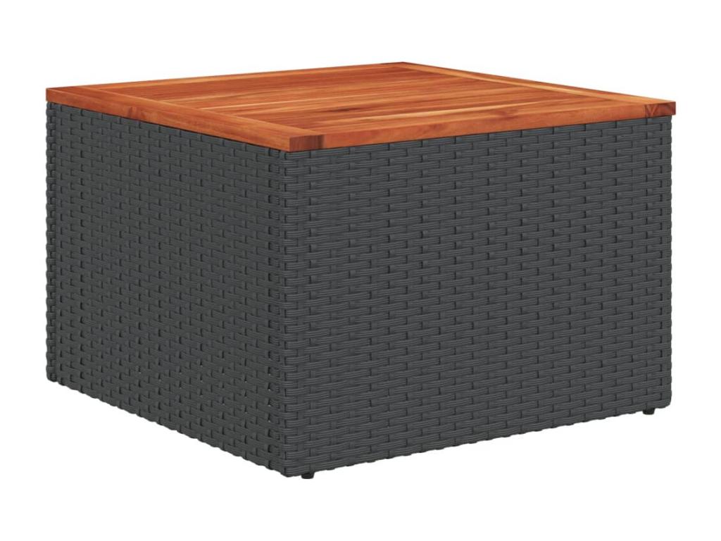 Salon de jardin 6 pcs avec coussins noir résine tressée BIRT04253