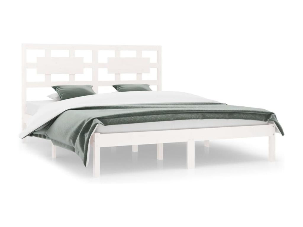 Cadre de lit Blanc Bois de pin massif 140x200 cm MWOR62269