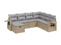 Salon de jardin avec coussins 7 pièces méLysvia beige résine tressée GKLM86983