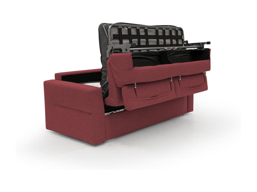 Lysvia Canapé lit matelas H18 cm de haut en tissu imperméable T03 200 cm 140x197 rouge TDCM76132