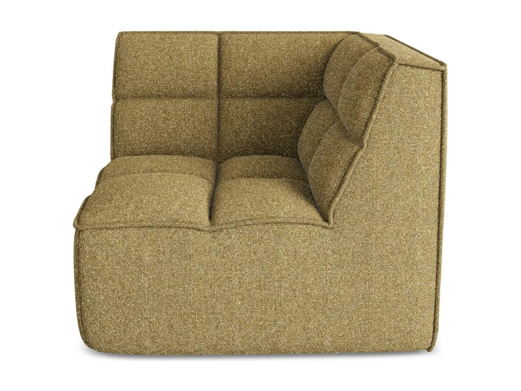 Fauteuil d'angle pour canapé modulable en tissu texturé - moutarde - Lysvia OPPD61100