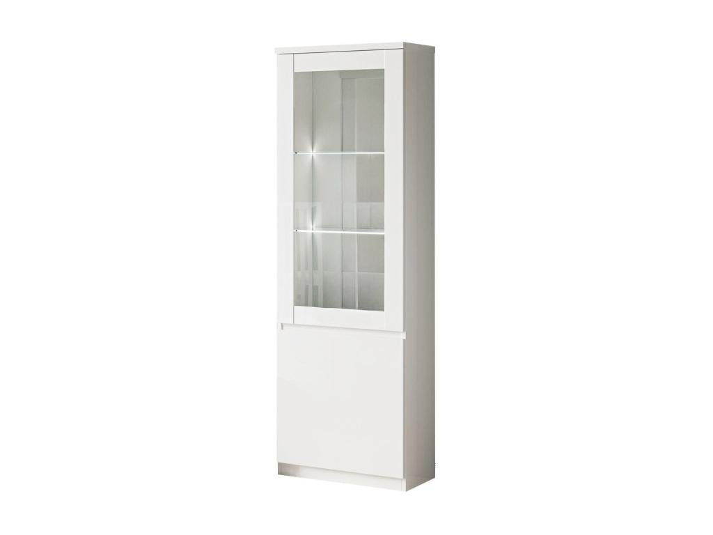 Elariva - Vitrine Gauche Laquée Blanc Brillant avec Leds ENDB70081