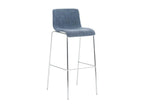 Lot de 2 Tabouret de bar - Tissu / Métal - Bleu - Hover XTDY89846