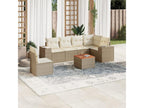 Salon de jardin avec coussins 7 pcs beige résine tressée AIHO17988