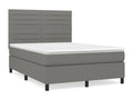 Sommier à Lysvia de lit avec matelas Gris foncé 140x190cm Tissu TTGE71164