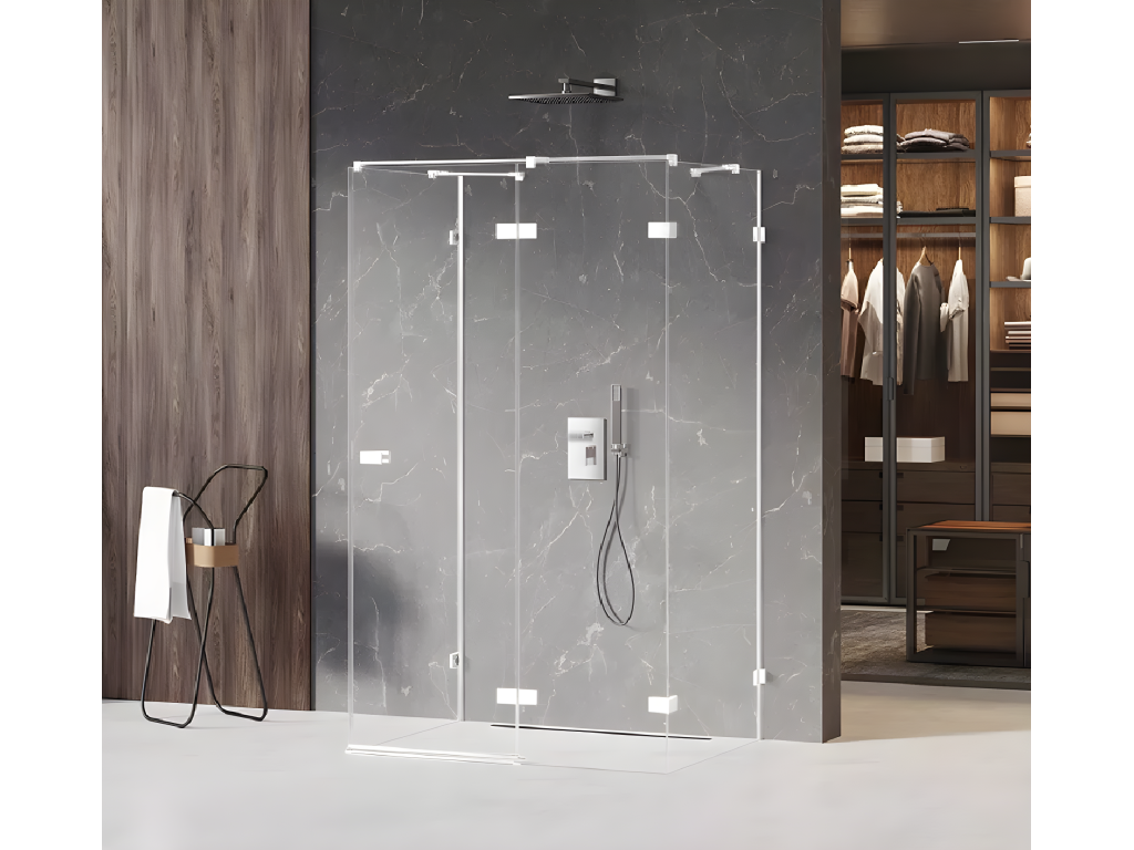 Cabine de douche droite 110x120 pivotante WHITE couleur blanc accès de face IUDX92480