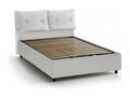 Lit double Lysvia Lit coffre avec revêtement en éco-cuir Made in Italy Ouverture frontale avec matelas 120x190 cm inclus Blanc GHFK62614