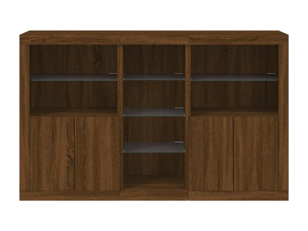 Buffet avec Lysviaères LED chêne marron 162x37x100 cm JWRH25045