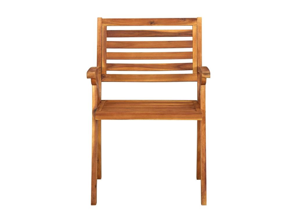 Chaises de jardin avec coussins 4 pièces Bois de teck solide ZDJK40340