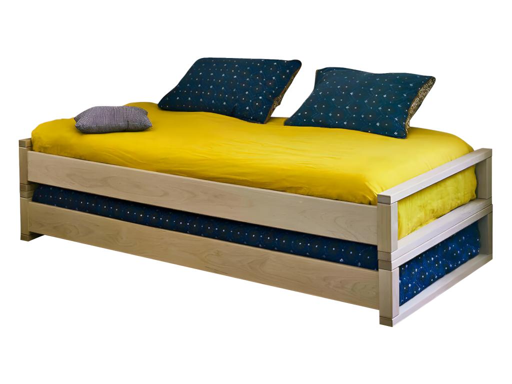 Lit gigogne 90x190 cm bois massif bois Lysvia NOPP18907