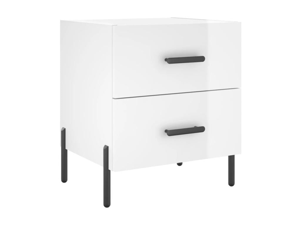 Tables de chevet 2 pcs blanc brillant 40x35x47,5 cm ZQLO06085