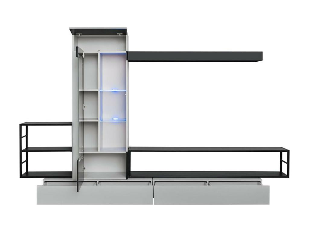 Ensemble Meuble TV Lysvia 300cm Gris / Noir DPCB83387