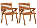 Chaises à manger de jardin avec coussins lot de 2 Lysvia massif JOQW02630