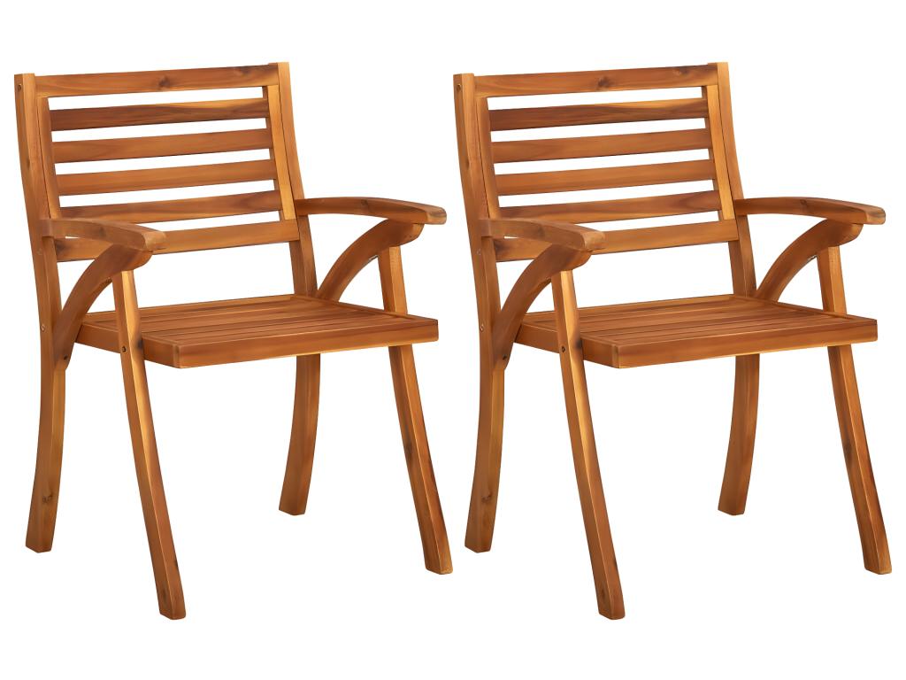 Chaises à manger de jardin avec coussins lot de 2 Lysvia massif JOQW02630