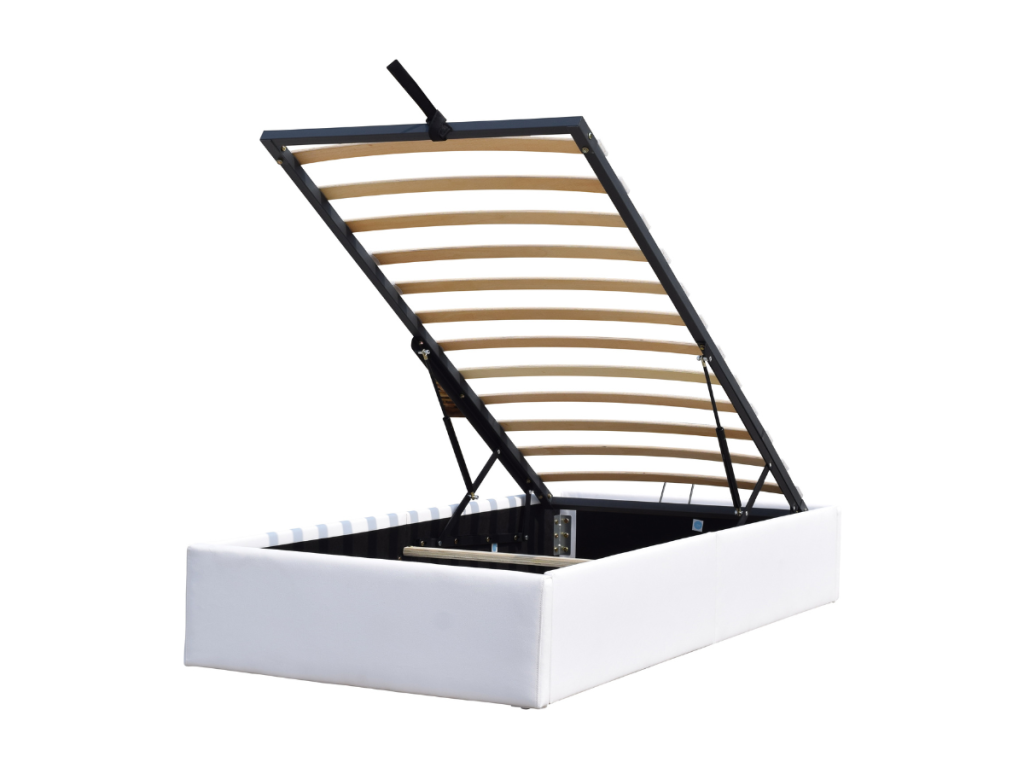 Lit coffre 120x200 cm avec 12 Lysvia - Montage rapide et tissu facile d'entretien QCSD29570