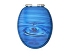 Siège WC Couvercle fermeture effet bois bleu 43,7x37,8x5,3 cm 02 0002934 ARYY44698
