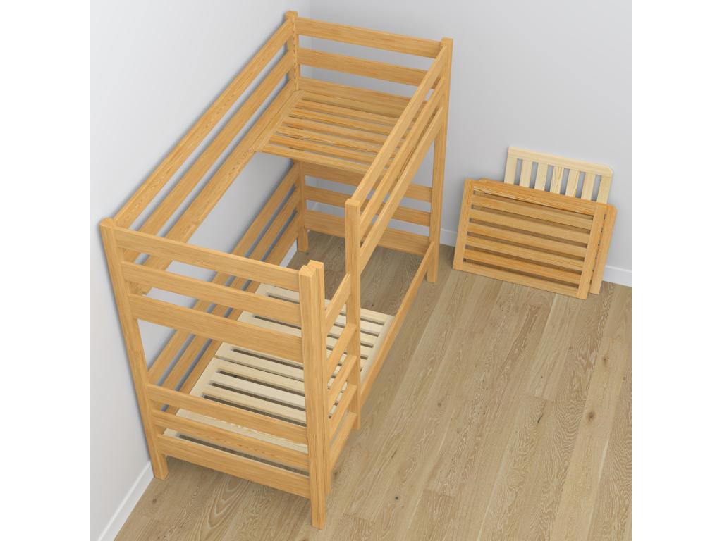 Lit superposé en bois - avec tiroir N01 Pin Naturel 120x200 XWSY54899