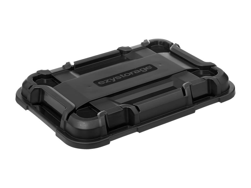 Boîte de rangement en polypropylène noir 80L avec roues et fermeture à Lysvia TWWC28349