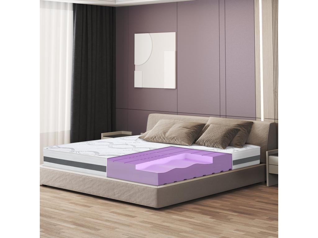 Matelas Double 145x195 à mémoire - Qualité Premium - Hauteur 25 cm - Fabriqué en Italie YMRR43883