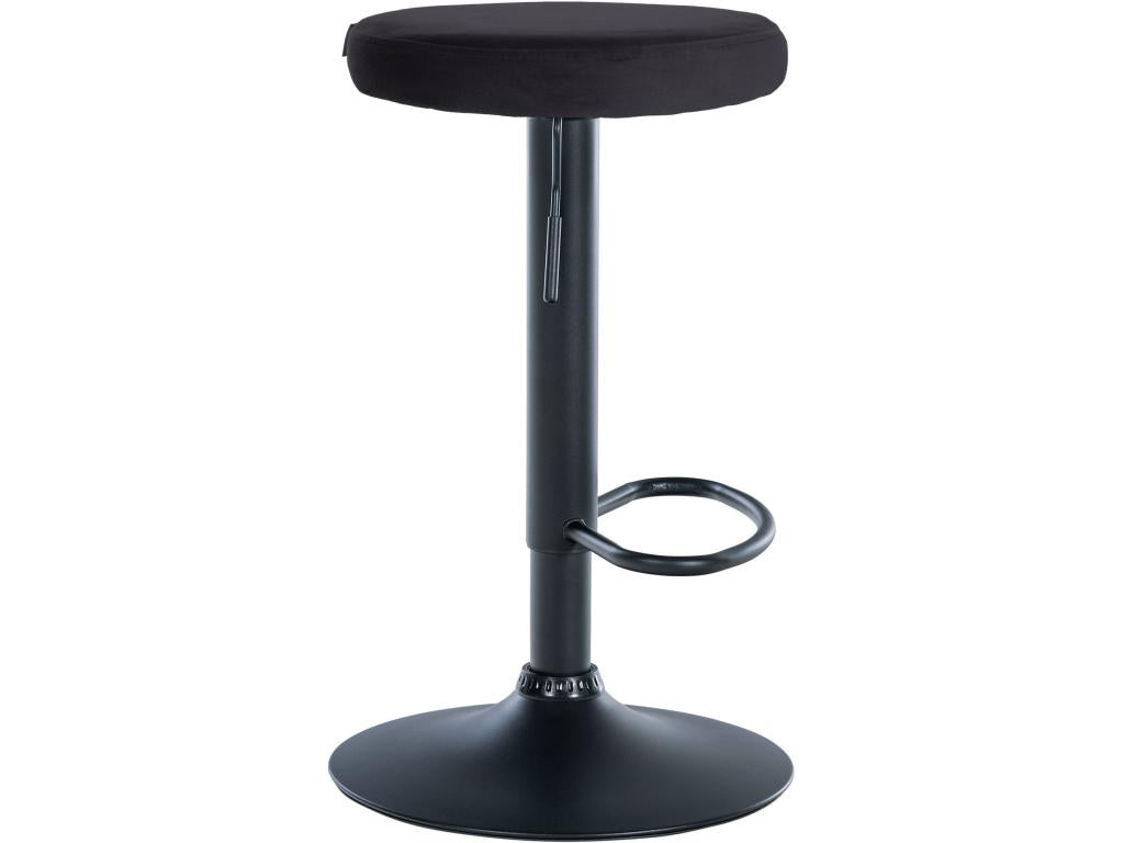 Tabouret de bar - Velours / Métal - Noir - Lysvia JXXJ28291