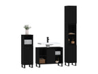 Ensemble de meubles salle de bain 3 pcs noir bois d'ingénierie FFDH09628