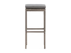 Tabouret de bar de jardin Lysvia avec coussin gris JKMX52983