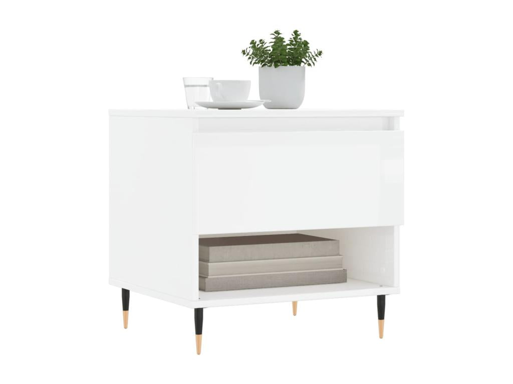 Tables basses 2 pièces blanc brillant 50x46x50cm bois d'ingénierie BHUX52294