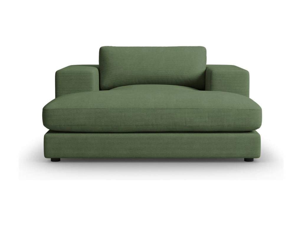 Elariva - Méridienne Tendance en velours tricoté vert - 156x140x72cm SXRN36792