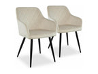 Lot de 2 Chaises Velours 83cm Beige TSNY67851