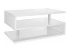 Table basse Lysvia Table basse de salon Meuble de rangement bas Table basse 90x55h41 cm Blanc brillant NQUY79984
