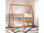 Lit superposé avec toit cire marron 90x190cm bois massif de pin FMYH48150