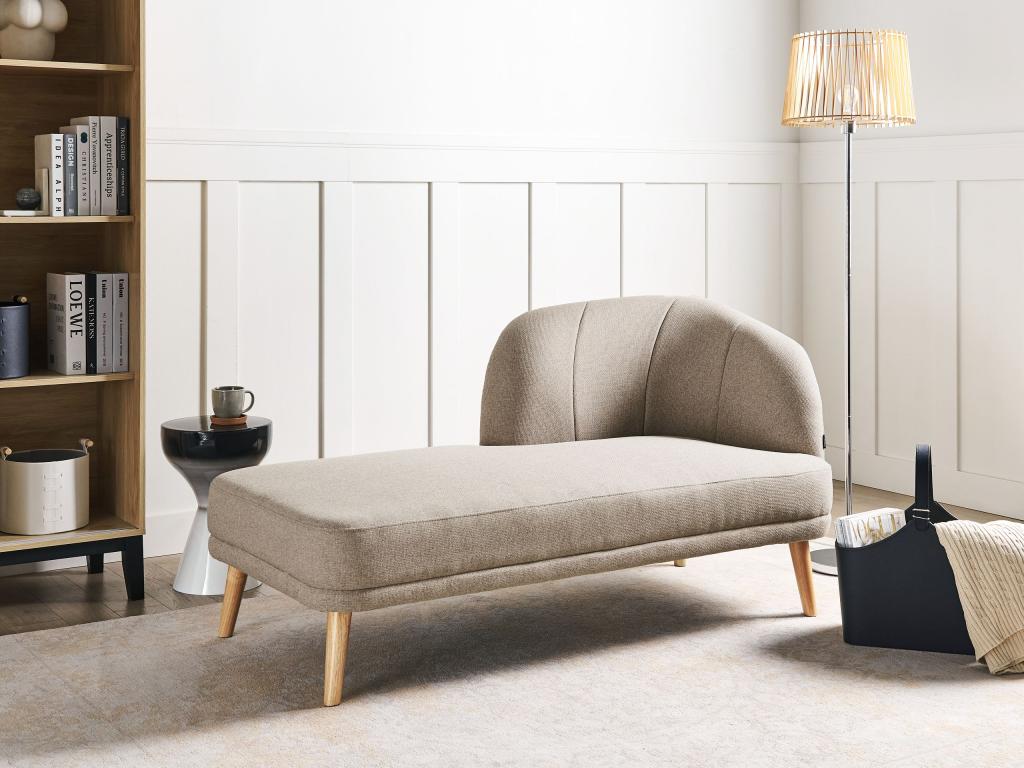 Chaise longue Tissu Marron clair Côté droit DYDW11833