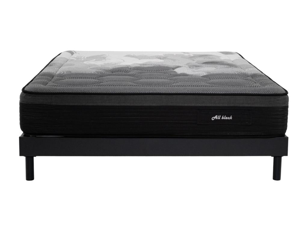 Ensemble Matelas All Black - 160x200 - mémoire - 28 cm - Sommier gris DGGI31670