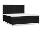 Lit à sommier tapissier avec matelas Noir 160x200 cm Tissu FNKL95336