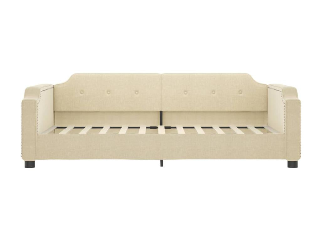 Lit de jour avec matelas crème 80x200 cm tissu AQQS20091