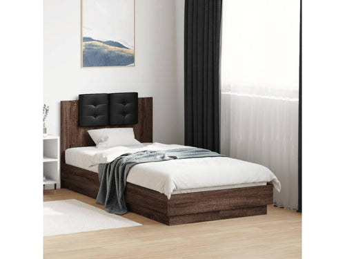 Cadre de lit avec tête de lit chêne marron 75x190 ZLNX51867
