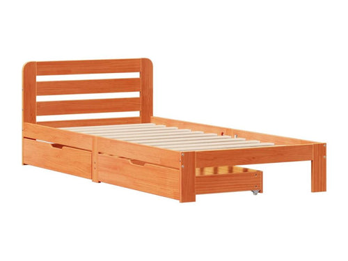 Cadre de lit sans matelas cire marron 90x190 cm bois pin massif FPZX49847
