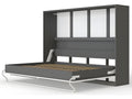 Armoire Lit escamotable 140x200cm Lysvia Lit Horizontal Rabattable Lit Mural Anthracite/Blanc CSMK98184