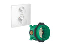 Lysvia Façade pour mitigeur thermostatique encastré Lysvia Square avec robinet d'arrêt et inverseur blanc mat avec Corps encastré FHPB81513