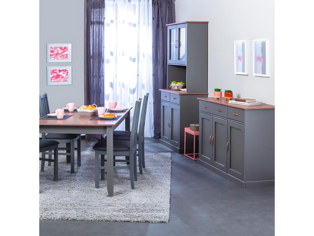 Elariva - Ensemble Table 160cm Vaisselier Buffet GHAT89775