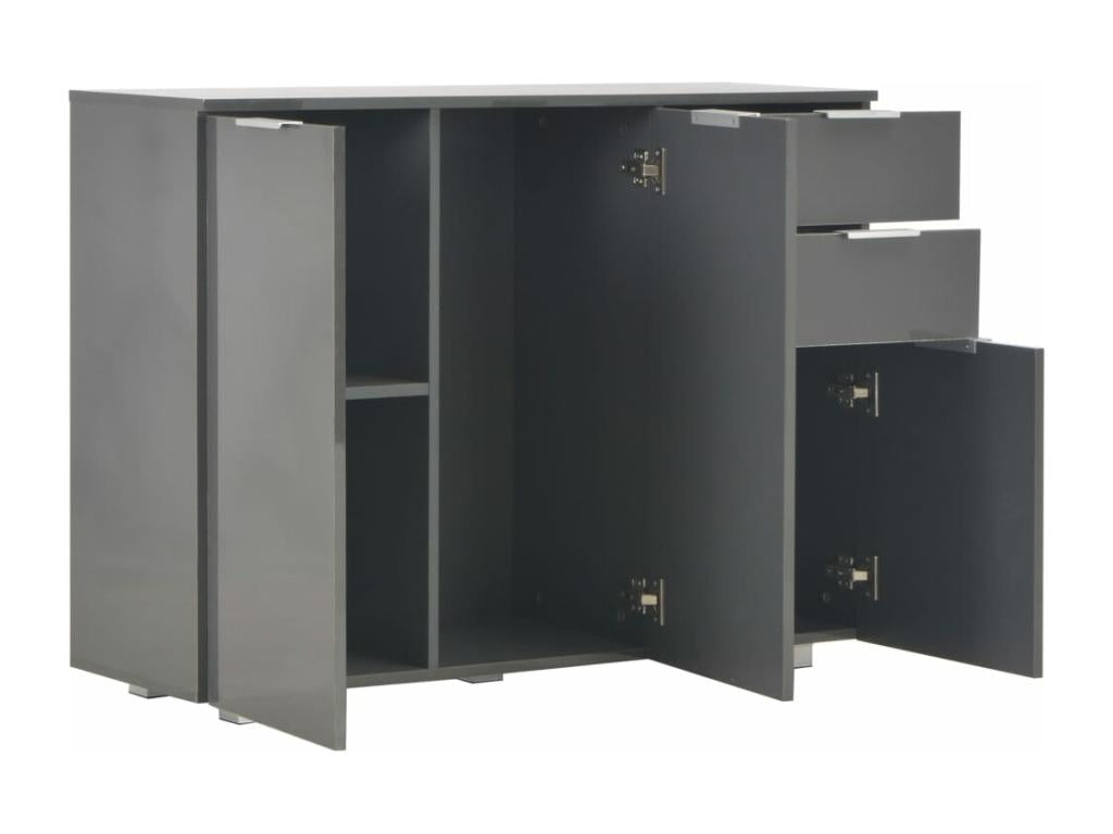 Buffet Gris brillant 107x35x80,5 cm BECU60710